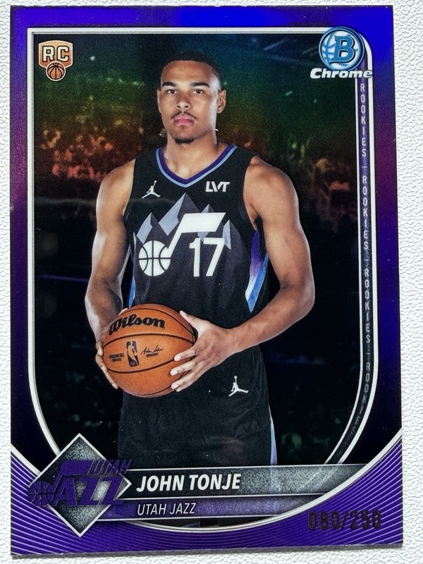 2025 Bowman Chrome - John Tonje Purple Refractor Auto 136/250 view 1