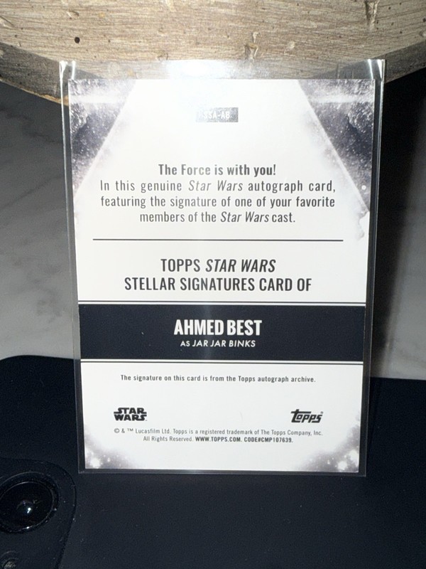Star Wars Smugglers Outpost Ahmed Best Jar Jar Binks Auto /99 Stellar Signatures view 2