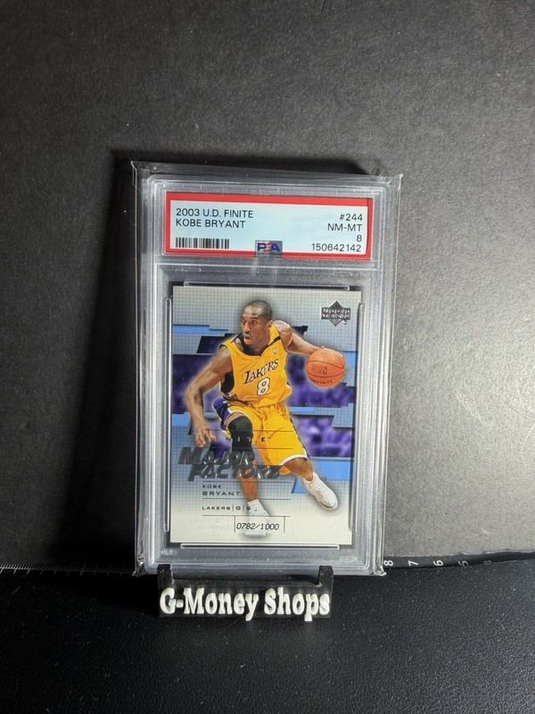 KOBE BRYANT 2003/04 UPPER DECK FINITE #244 MAJOR FACTORS #/1000 PSA 8