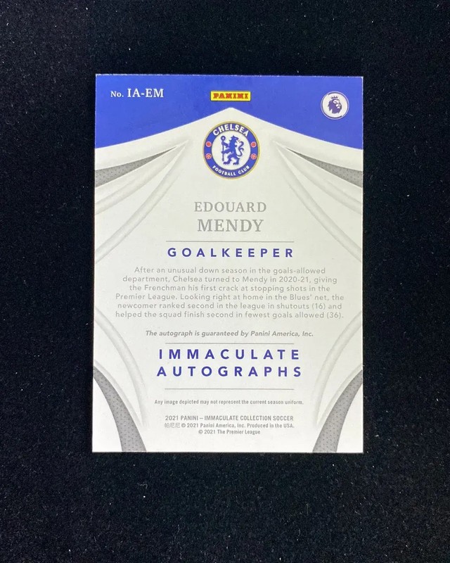 2021 Panini Immaculate #IA-EM Edouard Mendy Auto Chelsea 1/1 SP JC22 view 2