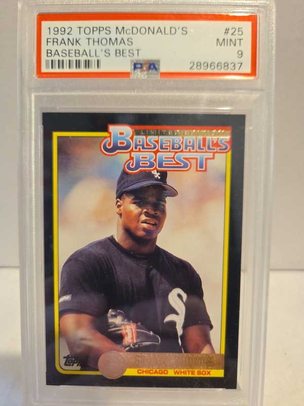 1992 TOPPS McDONALD'S BASEBALL'S BEST #25 FRANK THOMAS HOF PSA 9