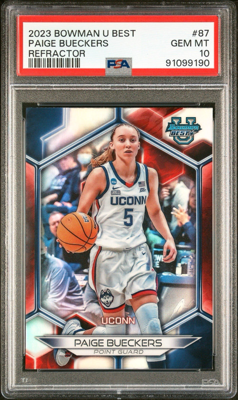 2023 Bowman's Best University Paige Bueckers #87 Refractor PSA 10 Gem Mint UConn