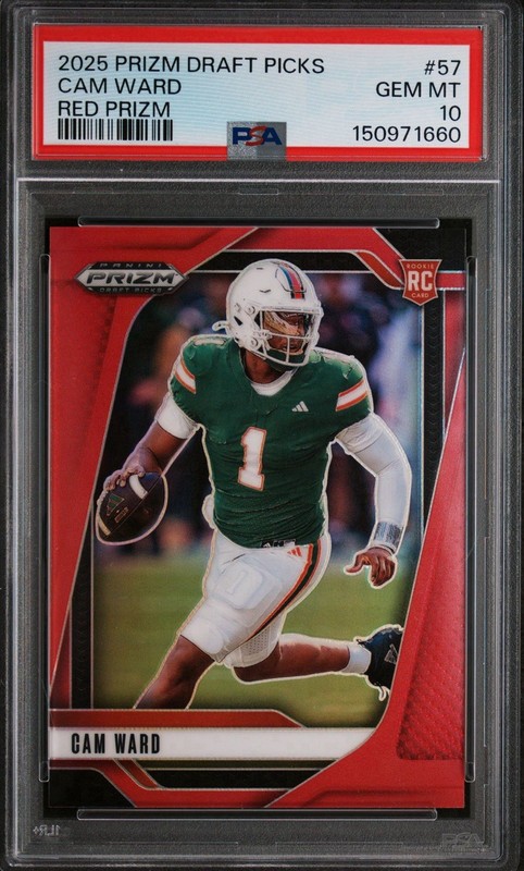 2025 Panini Prizm Draft Picks - Cam Ward #57 Red Prizm /399 (RC)- PSA 10!’