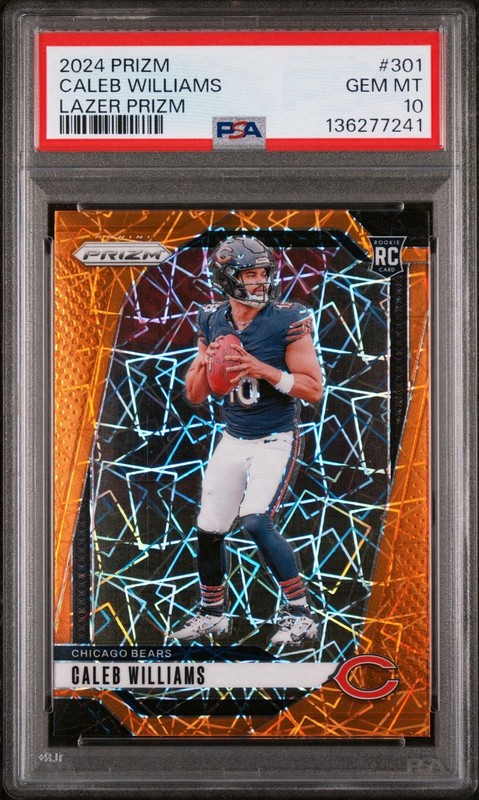 Caleb Williams 2024 Prizm Lazer PSA 10 #301 Rookie RC Bears