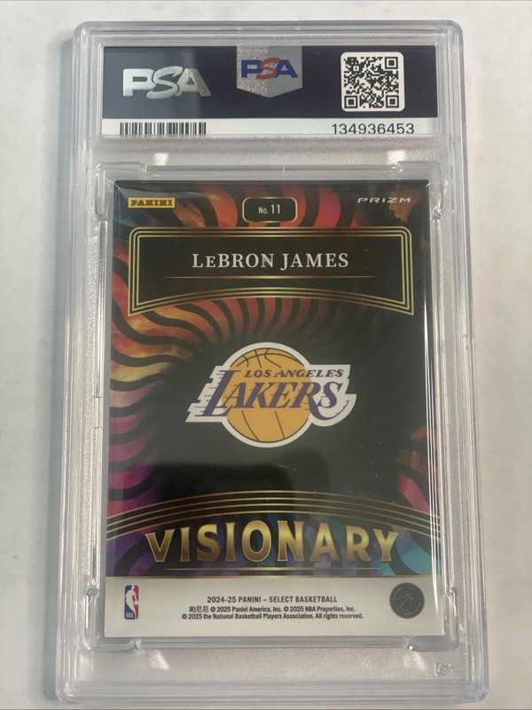 Lebron James 2024 Panini Select Visionary #11 SP Case Hit PSA 9 view 2
