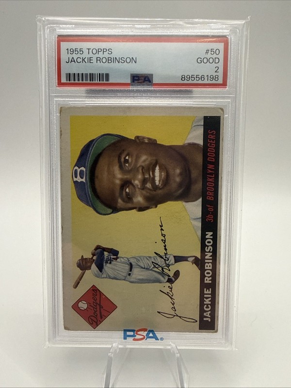 1955 Topps - Jackie Robinson #50 Brooklyn Dodgers PSA 2 🔥Beautiful Card 🔥 view 2