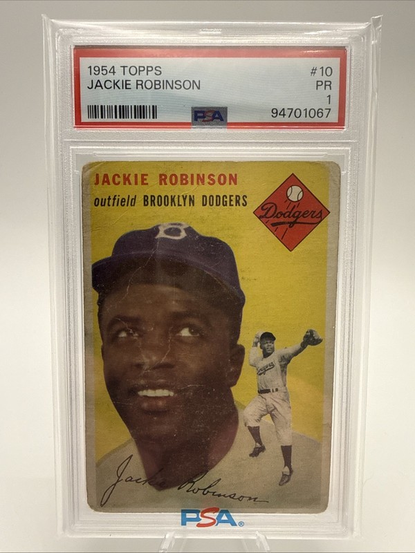 1954 Topps - Jackie Robinson #10 White Back PSA 1