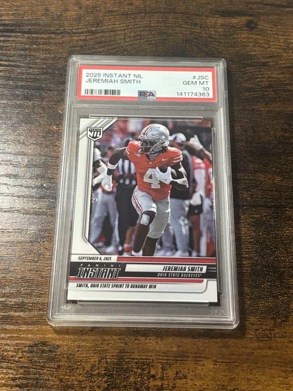 2025 PANINI INSTANT NIL COLLEGE FB #JSC JEREMIAH SMITH PSA 10