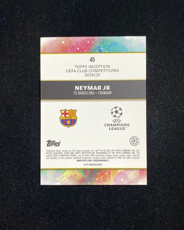 2024-25 Topps Inception UEFA Red #45 Neymar Jr 7/10 Barcelona RR72 view 2