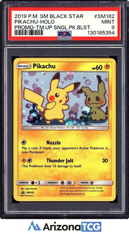 Pokemon 2019 Pikachu SM162 Holo SM Black Star Promos PSA 9
