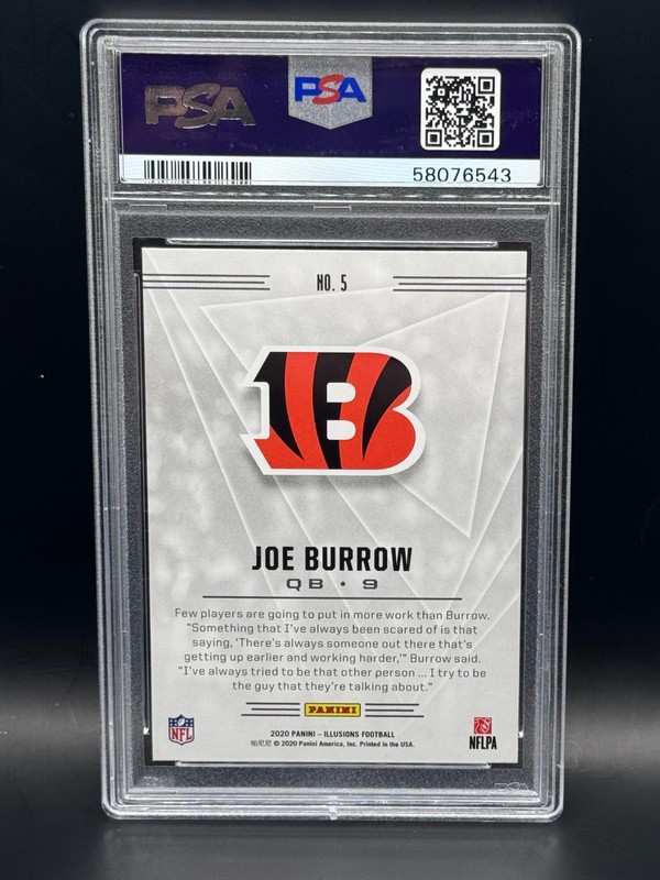 2020 Panini Illusions Joe Burrow Retail PSA 9 Rookie #5 Bengals RC  view 2