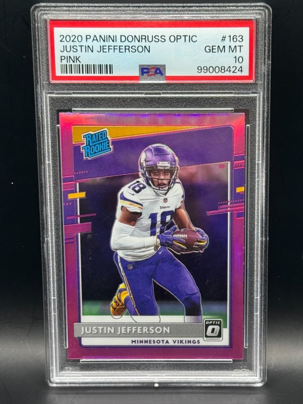 2020 Panini Donruss Optic Justin Jefferson #163 Pink PSA 10