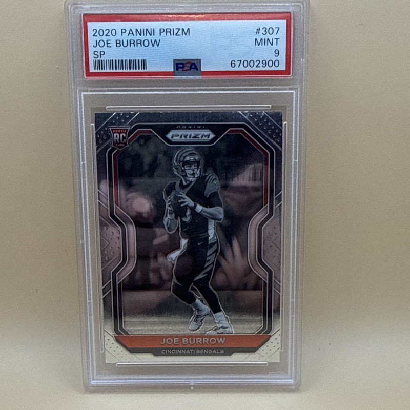 2020 Panini Prizm Joe Burrow Rookie Variation Negative SP #307 PSA 9 Bengals