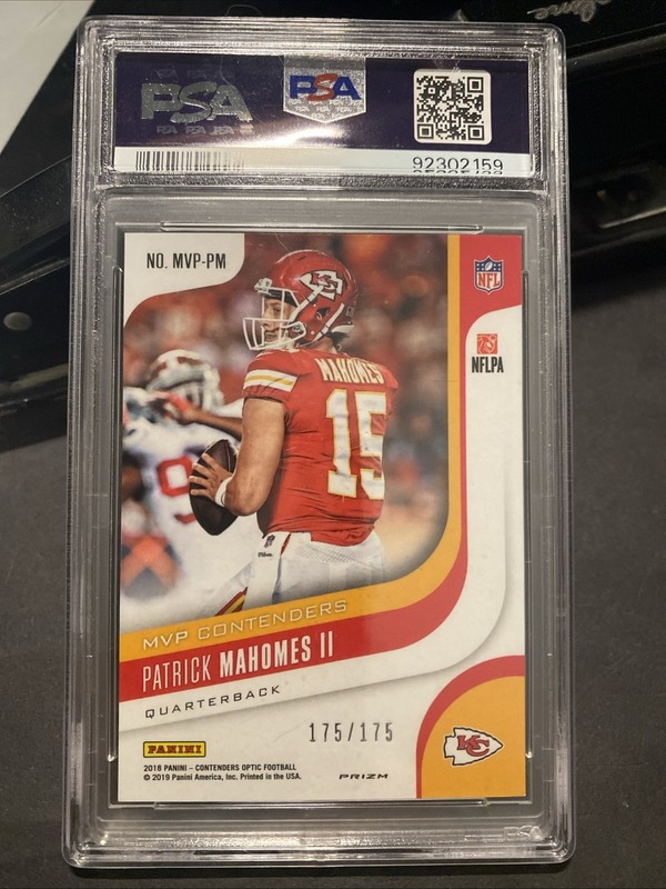 2018 Panini Contenders Optic MVP Contenders Patrick Mahomes II /175 #PM PSA 9 view 2
