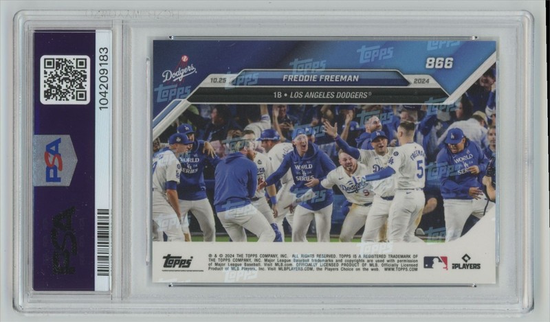 2024 Topps Now World Series Walk Off Granny Freddie Freeman PSA 10 Dodgers #866 view 2
