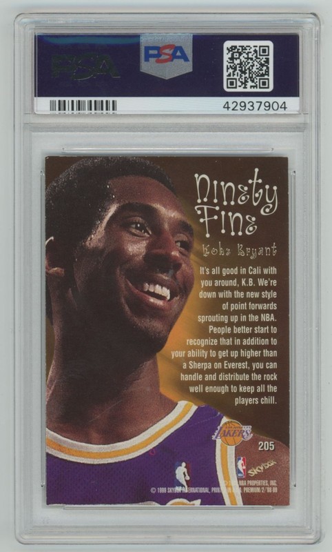 1998-99 Skybox Premium Kobe Bryant PSA 7 Los Angeles Lakers #205 view 2