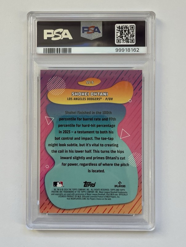 2024 Topps Pristine Shohei Ohtani Swings of Summer #SS-5 LA Dodgers PSA 10 view 2