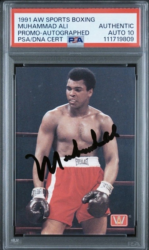 Muhammad Ali PSA 10 AUTO 🔥 1991 AW Sports BOXING Promo AUTOGRAPHED On-Card AUTO