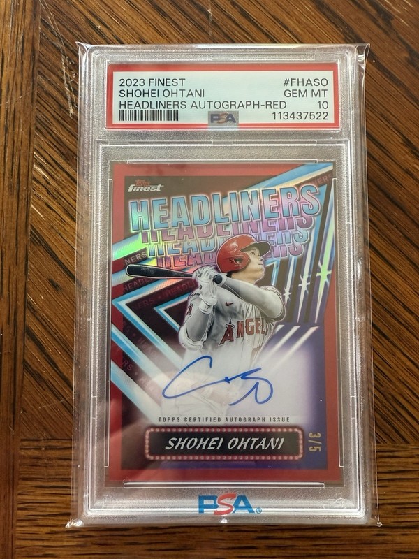 2023 Topps Finest - Finest Headliners Auto Shohei Ohtani Red /5 Pop 1