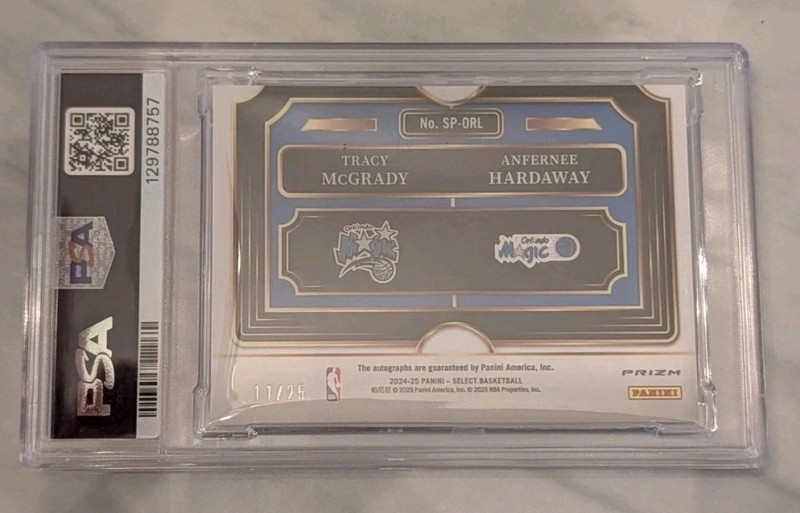 2024 Panini Select Anfernee Hardaway Tracy McGrady Auto #'d 11/25 Tye Die Prizm  view 2