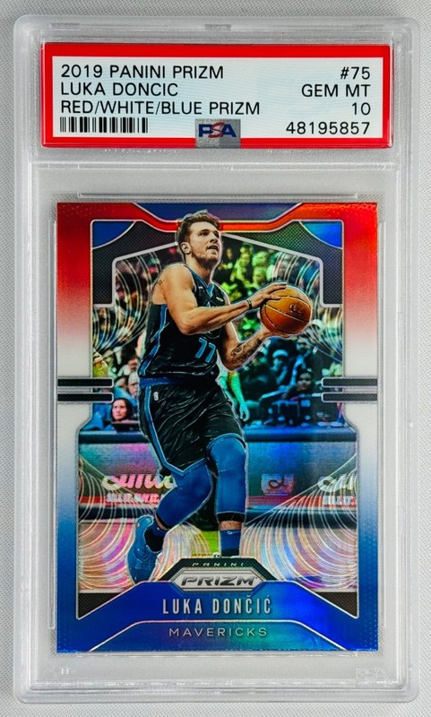 2019-20 Prizm Luka Doncic #75 Red White Blue PSA 10