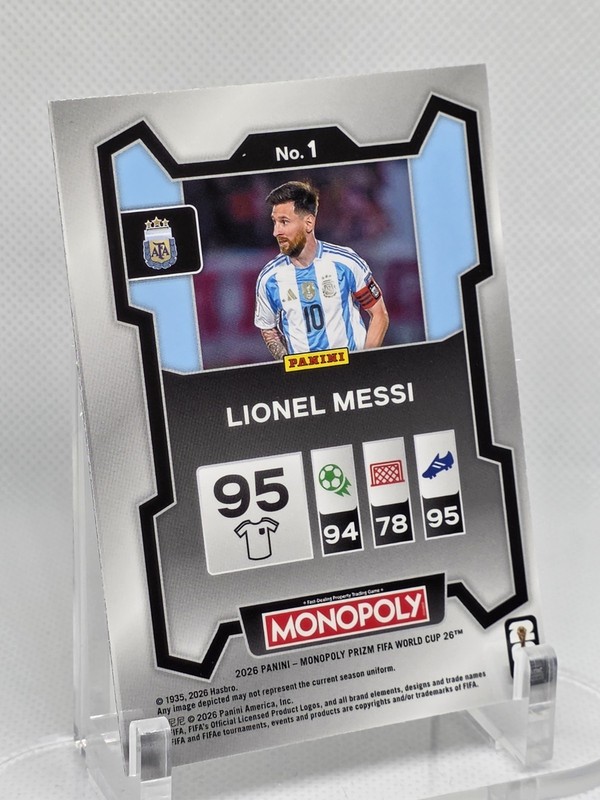 2026 Panini Prizm Monopoly Lionel Messi Argentina FIFA World Cup #1 Soccer view 2