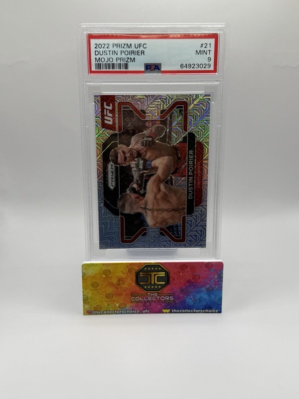 2022 Panini Prizm UFC - Dustin Poirier #21 Mojo Prizm /25 PSA MINT 9