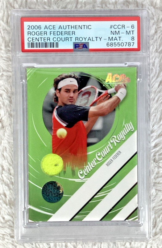2006 Ace Authentic Center Court Royalty ROGER FEDERER Match Used /250 PSA 8