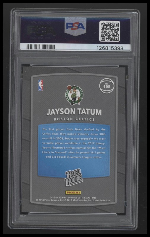 2017-18 Panini Donruss Optic - Rated Rookie Jayson Tatum #198 Shock (RC). view 2