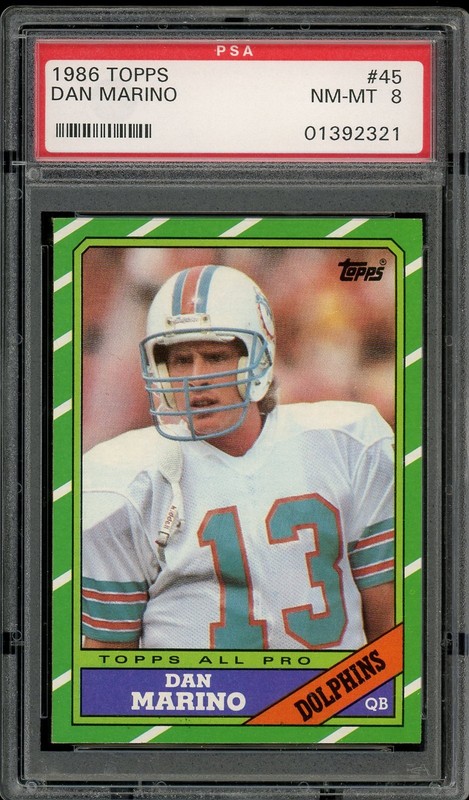 1986 Topps #45 Dan Marino - PSA 8