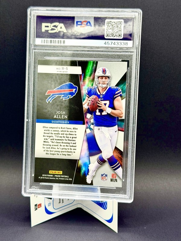 2018 Panini Prizm Josh Allen Instant Impacts PSA 10 Gem Mint Rookie RC view 2