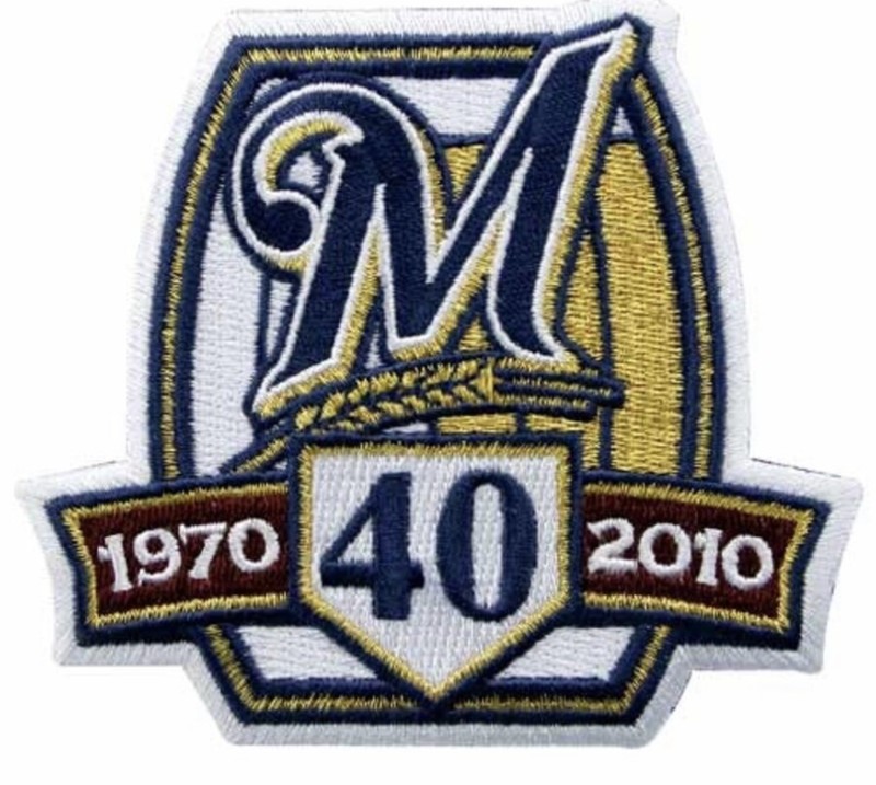 Milwaukee Brewers RC Auto RARE 40th Anniversary PATCH with Pinstripe Jersey!! view 2