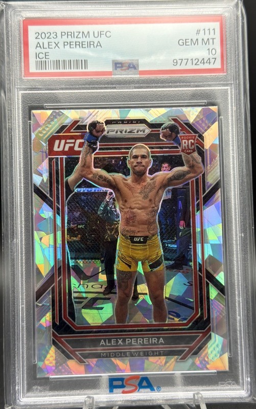 2023 Panini Prizm UFC - Alex Pereira #111 Ice Prizm (RC) PSA 10