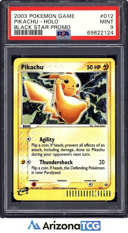 Pokemon 2003 Pikachu 012 Holo Black Star Promo PSA 9
