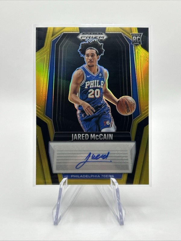 2024 - 25 Prizm Black #RS-JAR Jared McCain Gold Auto 6/10 RC 76ers SP