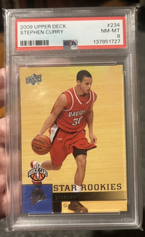 2009 Upper Deck Stephen Curry Rookie RC #234 PSA 8 NM MT Warriors HOF