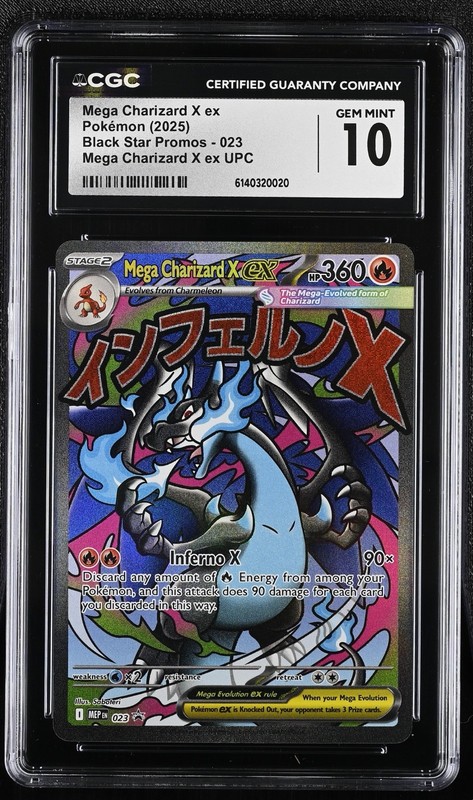 Pokémon 2025 Mega Charizard X ex Black Star UPC Promo Card 023 CGC Gem Mint 10