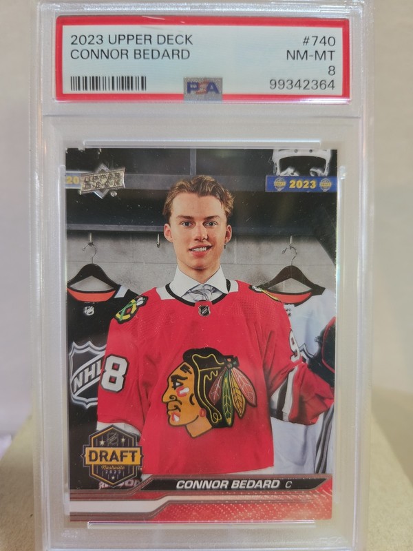 2023-24 Upper Deck Extended Series - 1st Round Rookies Connor Bedard #740 PSA 8 view 1