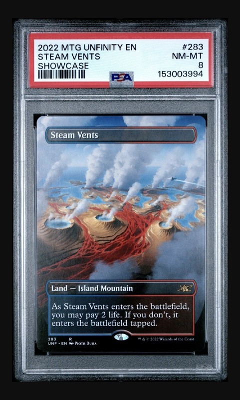 PSA 8 Steam Vents Borderless Unfinity - Graded Magic the Gathering