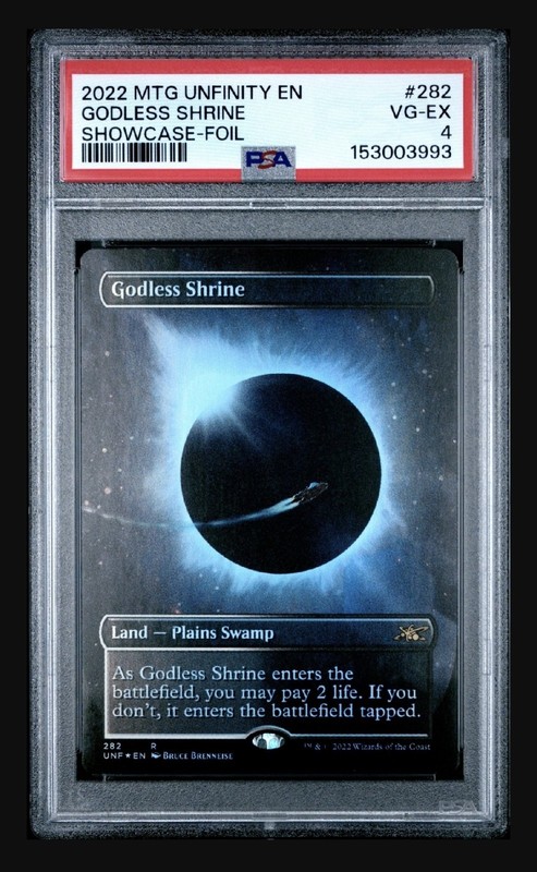 POP 1 PSA 4 2022 MAGIC THE GATHERING UNFINITY #533 GODLESS SHRINE SHOWCASE FOIL