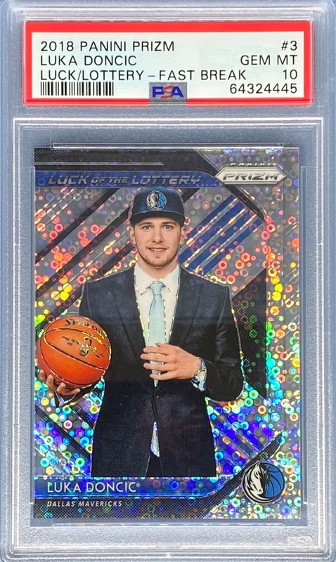 2018-19 Prizm Luka Doncic Luck of The Lottery #3 Fast Break PSA 10