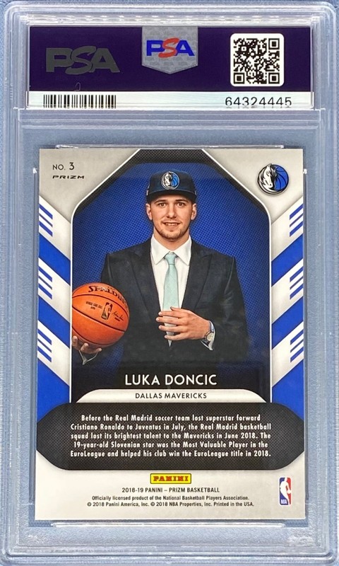 2018-19 Prizm Luka Doncic Luck of The Lottery #3 Fast Break PSA 10 view 2