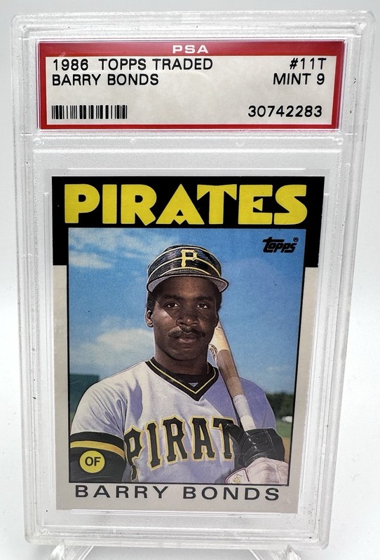 BARRY BONDS 1986 TOPPS TRADED PSA 9 MINT #11T ROOKIE RC PIRATES