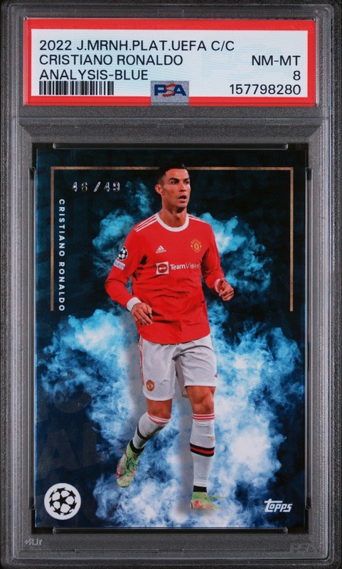 2022 Topps Jose Mourinho Curated UEFA Cristiano Ronaldo Blue /49 POP 1 PSA 8 SP