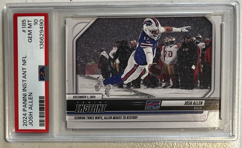 JOSH ALLEN - 2024 Panini Instant NFL #185 - Allen Makes History /1098 PSA 10 GEM