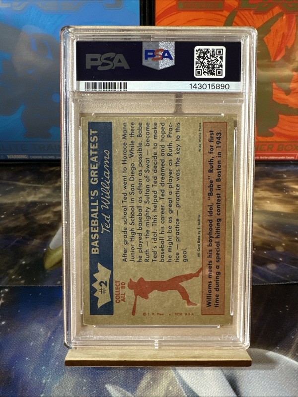 1959 Fleer Ted Williams - Babe Ruth, Ted Williams #2 PSA 3 view 2