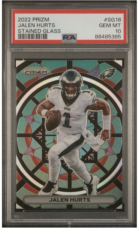 2022 Prizm Jalen Hurts Stained Glass PSA 10