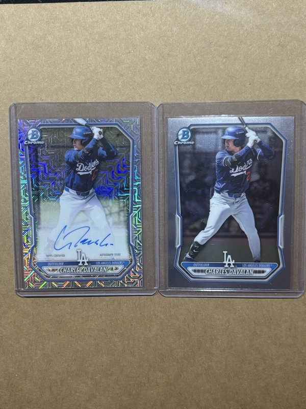 2026 Bowman Chrome 2 Card Charles Zavala Lot- Chrome Auto & Chrome- LA Dodgers