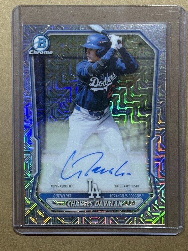 2026 Bowman Chrome 2 Card Charles Zavala Lot- Chrome Auto & Chrome- LA Dodgers view 2