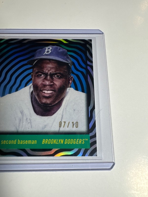 2025 Topps Chrome Platinum Baseball Jackie Robinson Black Vibrations/10 Dodgers view 2